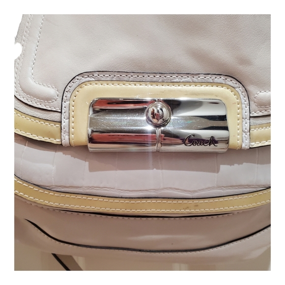 NWT Coach Kristin Spectator Bag Leather Exotic Croc Embossed Off White $… - Picture 9 of 14